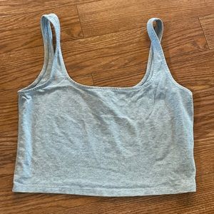 Forever 21 Light Gray Cropped Tank Top Size Large
